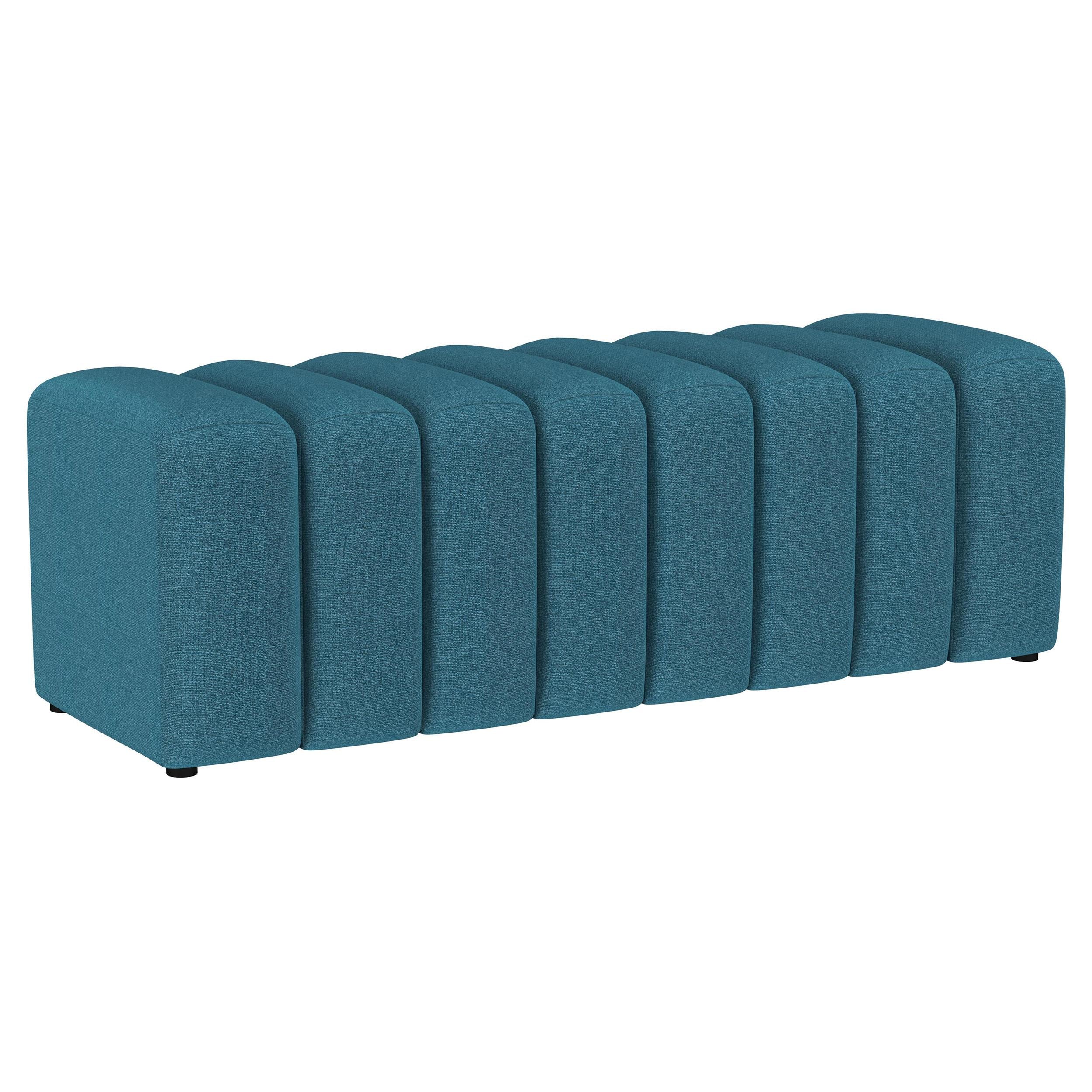 Coaster Furniture Summer 910293 Fabric Upholstered Tufted Accent Bench - Peacock Blue IMAGE 1